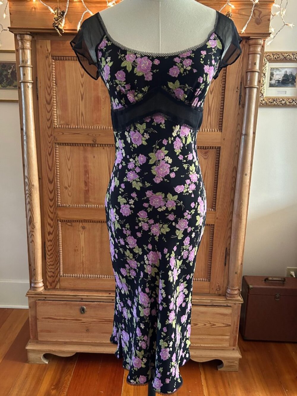Vintage Betsey Johnson Purple Floral Dress
